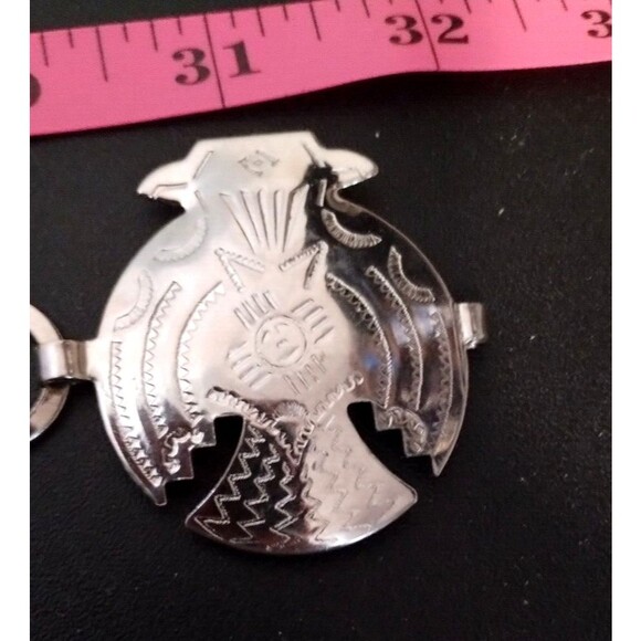 Ornamental Thunderbird Large Silvertone Southwest Style Necklace or Belt 31" - Picture 8 of 8